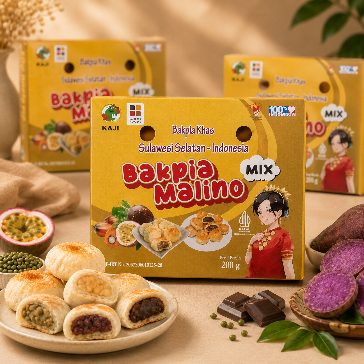 Bakpia Malino paket mix semua varian rasa