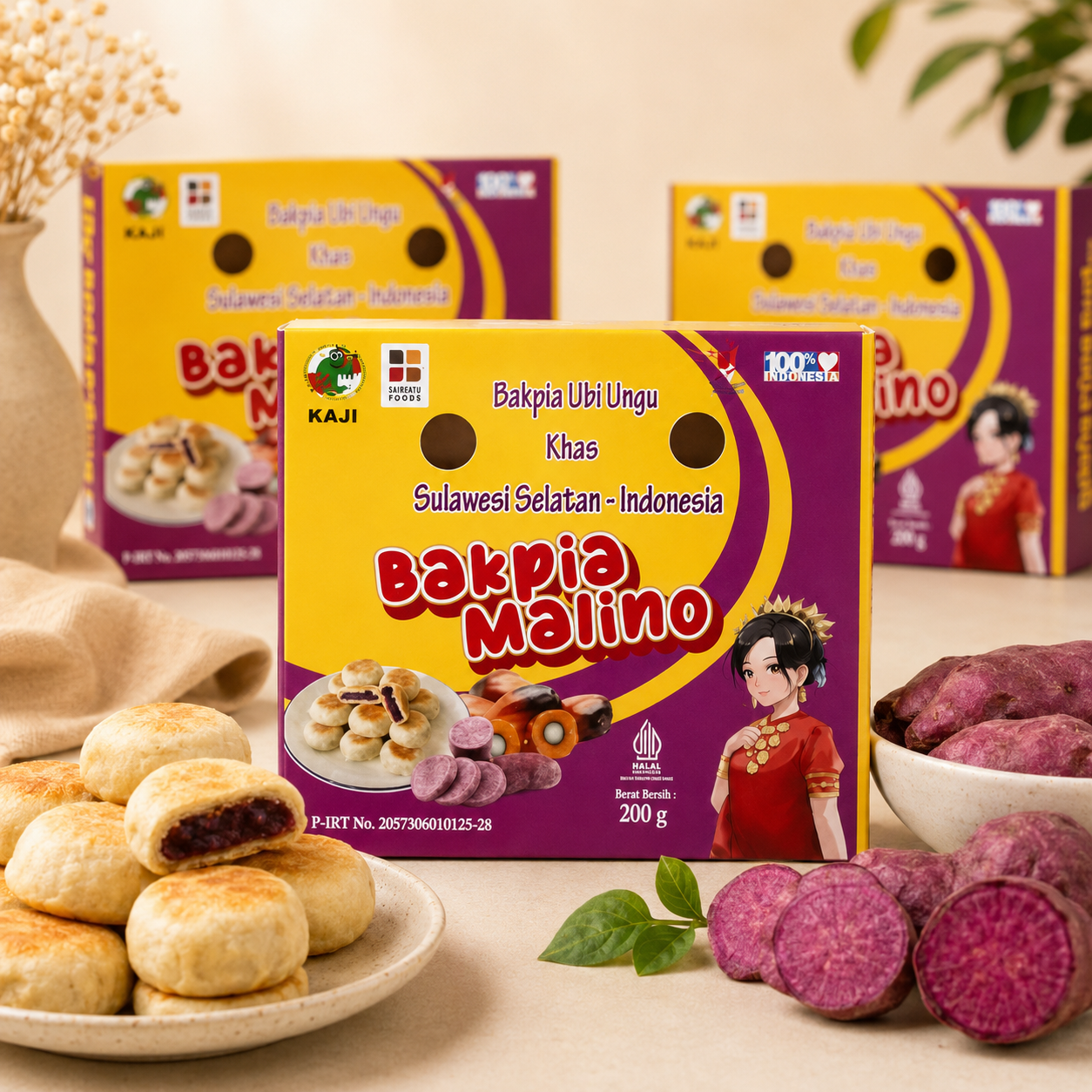 Bakpia Malino rasa ubi ungu khas Gowa Sulawesi Selatan